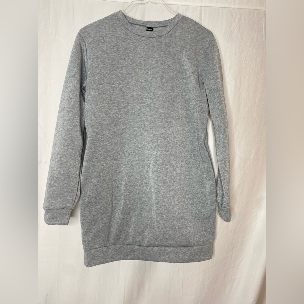Women long sleeve long grey pullover sweater size large